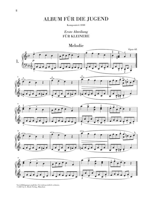 Album for the Young, Op. 68 Piano Solo 舒曼‧羅伯特 鋼琴 少年曲集 亨乐版 | 小雅音樂 Hsiaoya Music