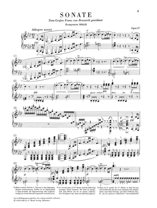 Piano Sonata No. 23 in F Minor Op. 57 Appassionata 貝多芬 熱情 奏鳴曲 鋼琴 亨乐版 | 小雅音樂 Hsiaoya Music