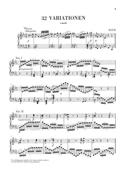 32 Variations C Minor WoO 80 Piano Solo 貝多芬 變奏曲 鋼琴 亨乐版 | 小雅音樂 Hsiaoya Music