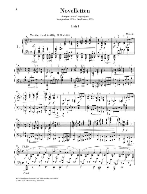 Novellettes Op. 21 Piano Solo 舒曼‧羅伯特 鋼琴 小故事曲 鋼琴 亨乐版 | 小雅音樂 Hsiaoya Music