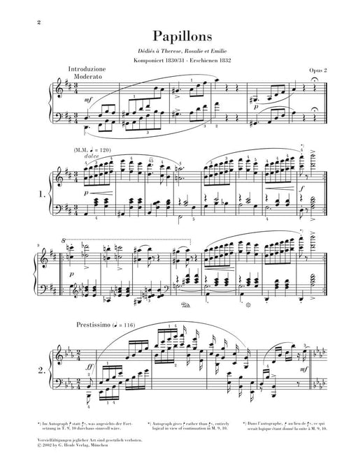 Papillons Op. 2 Piano Solo 舒曼‧羅伯特 蝴蝶 鋼琴 亨乐版 | 小雅音樂 Hsiaoya Music
