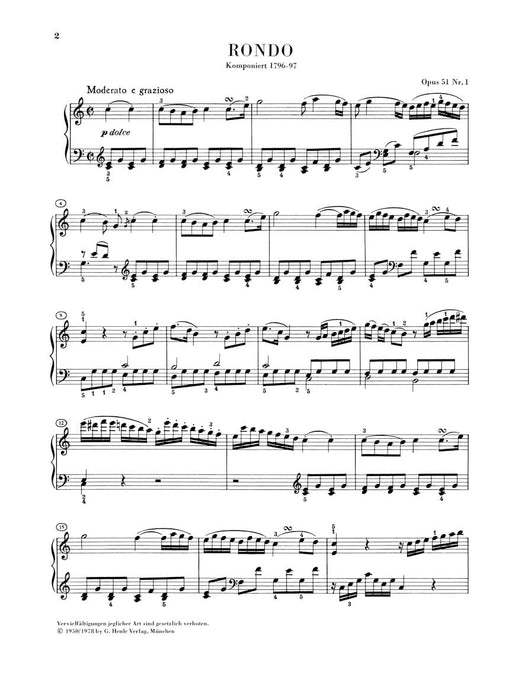Rondo in C Major Op. 51, No. 1 貝多芬 迴旋曲 鋼琴 亨乐版 | 小雅音樂 Hsiaoya Music