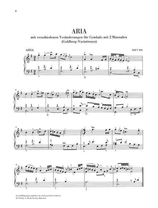 Goldberg Variations BWV 988 Piano Solo 巴赫‧約翰瑟巴斯提安 郭德堡變奏曲 鋼琴 亨乐版 | 小雅音樂 Hsiaoya Music