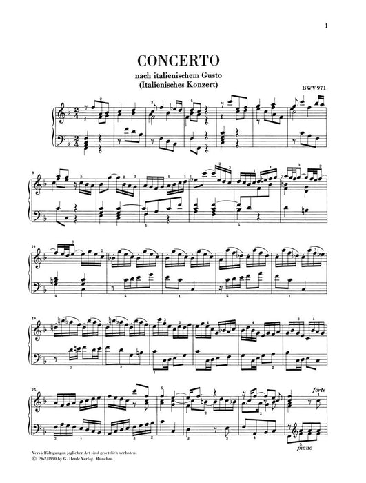 Italian Concerto BWV 971 Piano Solo 巴赫‧約翰瑟巴斯提安 義大利協奏曲 鋼琴 亨乐版 | 小雅音樂 Hsiaoya Music