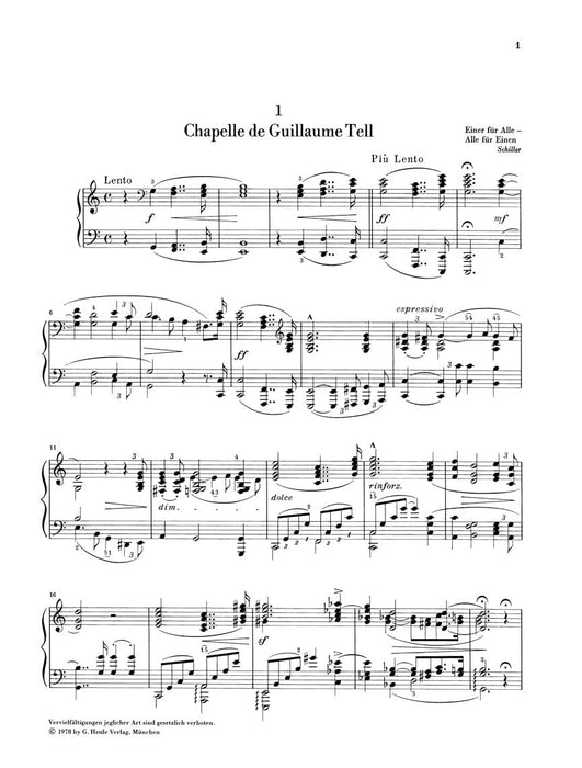 Années de Pèlerinage, Première Année: Suisse Piano Solo 李斯特 巡禮之年 第一年：瑞士 鋼琴 亨乐版 | 小雅音樂 Hsiaoya Music