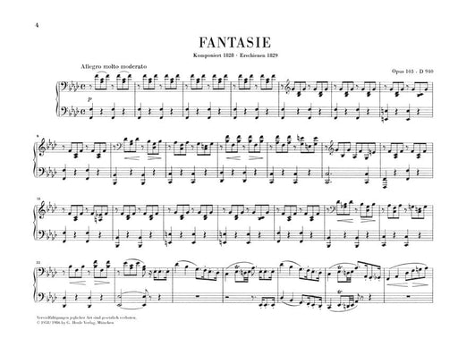 Fantasy in F Minor Op. 103 D 940 1 Piano, 4 Hands 舒伯特 幻想曲 鋼琴 4手聯彈(含以上)(含以上) 亨乐版 | 小雅音樂 Hsiaoya Music