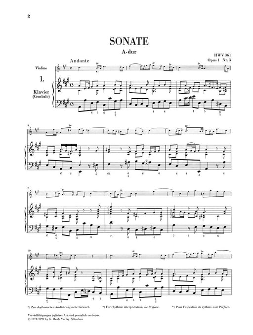 7 Sonatas for Violin and Basso Continuo 小提琴 奏鳴曲 小提琴(含鋼琴伴奏) 亨乐版 | 小雅音樂 Hsiaoya Music