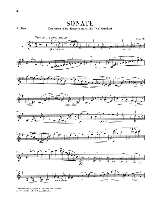 Sonatas for Piano and Violin 布拉姆斯 鋼琴 小提琴 奏鳴曲 小提琴(含鋼琴伴奏) 亨乐版 | 小雅音樂 Hsiaoya Music