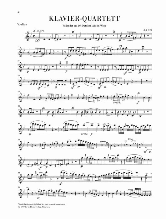 Piano Quartets 莫札特 鋼琴 鋼琴四重奏 亨乐版 | 小雅音樂 Hsiaoya Music