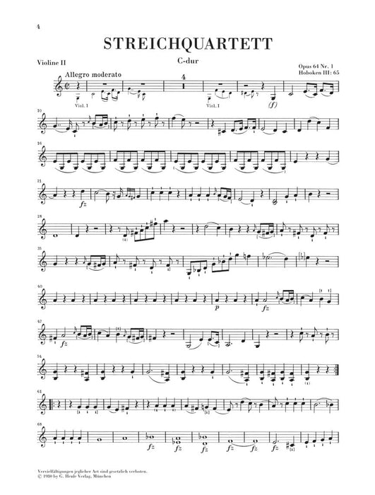 String Quartets Volume 8, Op. 64 (Second Tost Quartets) Set of Parts 海頓 弦樂四重奏 亨乐版 | 小雅音樂 Hsiaoya Music