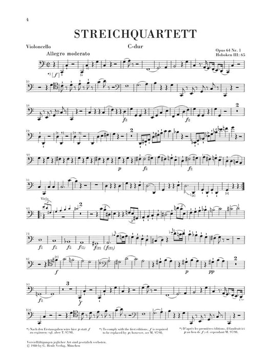 String Quartets Volume 8, Op. 64 (Second Tost Quartets) Set of Parts 海頓 弦樂四重奏 亨乐版 | 小雅音樂 Hsiaoya Music