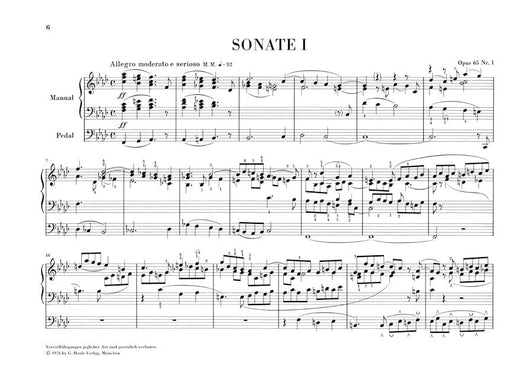 Organ Sonatas Op. 65 孟德爾頌‧菲利克斯 管風琴 奏鳴曲 管風琴 亨乐版 | 小雅音樂 Hsiaoya Music