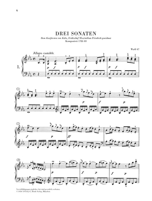 3 Piano Sonatas WoO 47 Kurfürsten-Sonatas 貝多芬 鋼琴 奏鳴曲 亨乐版 | 小雅音樂 Hsiaoya Music