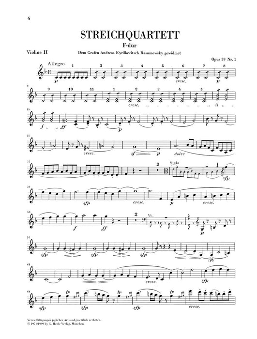 String Quartets Op. 59, 74, 95 貝多芬 弦樂四重奏 亨乐版 | 小雅音樂 Hsiaoya Music