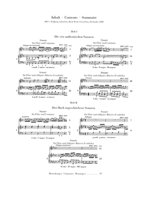 Flute Sonatas - Volume 1 The Four Authentic Sonatas - with Violoncello Part 巴赫‧約翰瑟巴斯提安 長笛 大提琴 奏鳴曲 亨乐版 | 小雅音樂 Hsiaoya Music