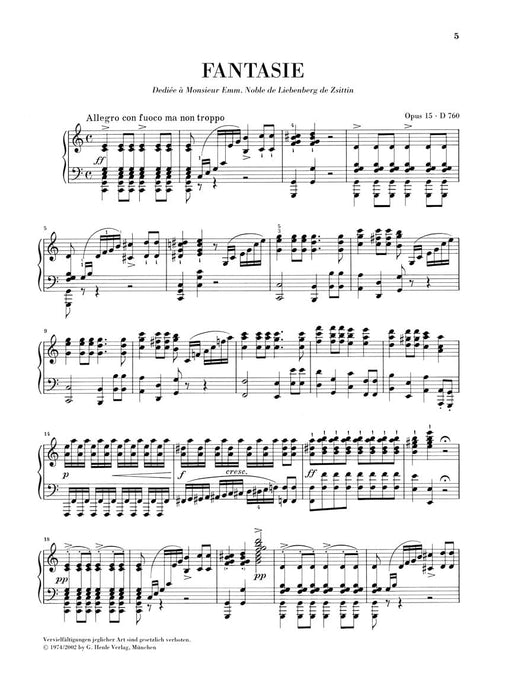 Fantasy C Major Op. 15 D 760 Piano Solo 舒伯特 幻想曲 鋼琴 亨乐版 | 小雅音樂 Hsiaoya Music