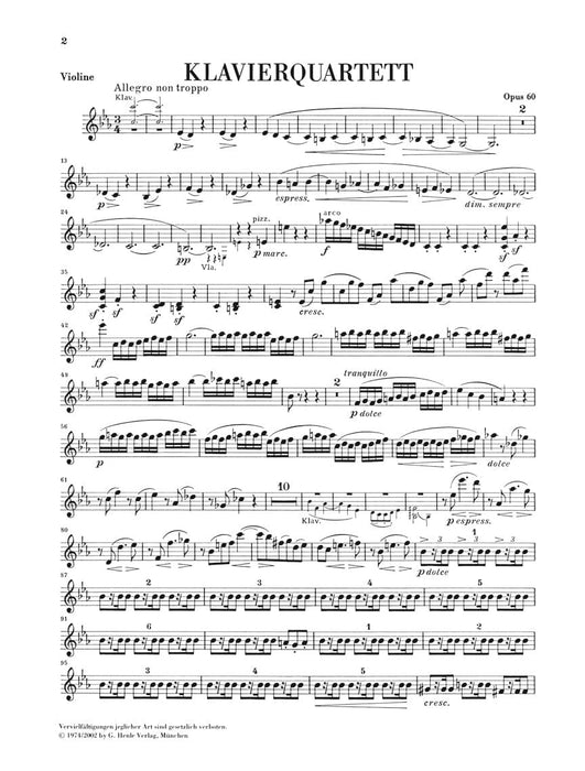 Piano Quartet C minor Op. 60 布拉姆斯 鋼琴四重奏 亨乐版 | 小雅音樂 Hsiaoya Music