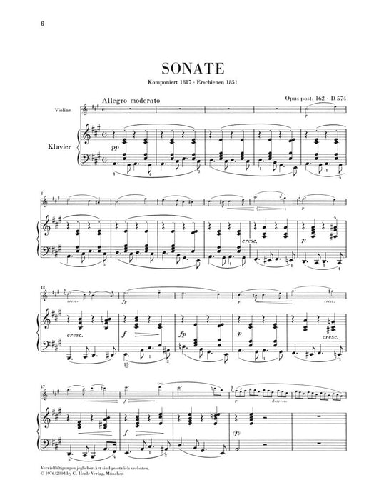 Duos for Piano and Violin 舒伯特 小提琴 鋼琴 二重奏 亨乐版 | 小雅音樂 Hsiaoya Music