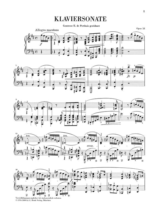 Piano Sonata B minor Op. 58 Piano Solo 蕭邦 奏鳴曲 鋼琴 亨乐版 | 小雅音樂 Hsiaoya Music