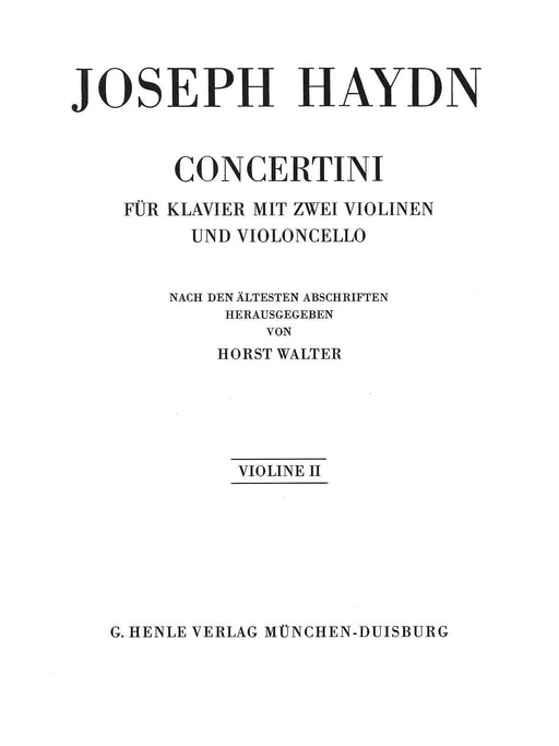 Concertini for Piano (Harpsichord) with Two Violins and Violoncello Violin II 海頓 大鍵琴 大提琴 小提琴 亨乐版 | 小雅音樂 Hsiaoya Music