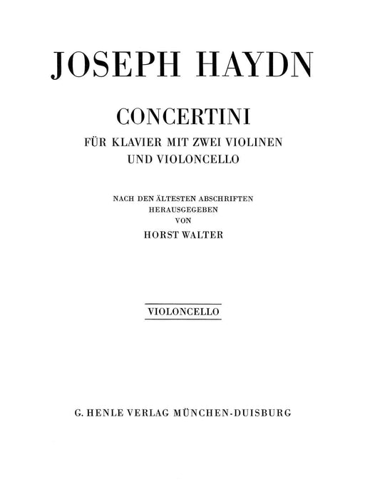 Concertini for Piano (Harpsichord) with Two Violins and Violoncello Cello 海頓 大鍵琴 大提琴 小提琴 亨乐版 | 小雅音樂 Hsiaoya Music
