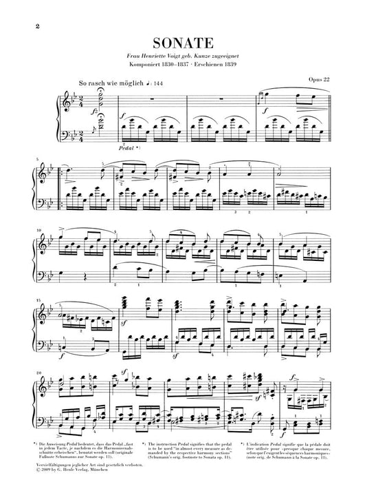 Piano Sonata in G minor, Op. 22 (with Original Last Movement) Revised Edition 舒曼‧羅伯特 奏鳴曲 原始最後樂章 鋼琴 亨乐版 | 小雅音樂 Hsiaoya Music
