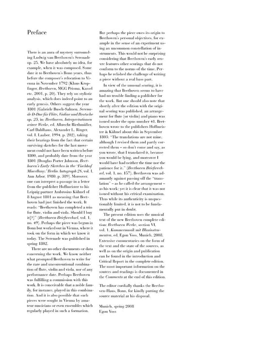 Serenade for Flute, Violin and Viola in D Major, Op. 25 Revised Edition Study Score 貝多芬 小夜曲 小提琴 中提琴 亨乐版 | 小雅音樂 Hsiaoya Music