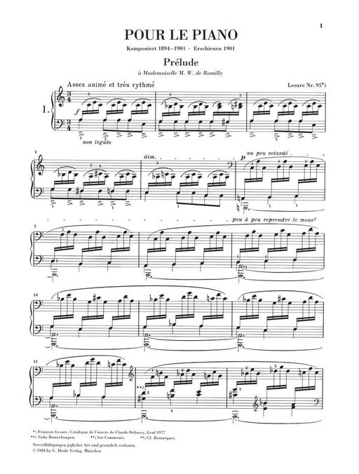 Pour le Piano Piano Solo 德布西 給鋼琴 亨乐版 | 小雅音樂 Hsiaoya Music