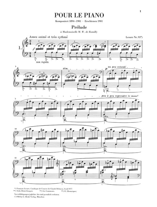 Pour le Piano Piano Solo 德布西 給鋼琴 亨乐版 | 小雅音樂 Hsiaoya Music