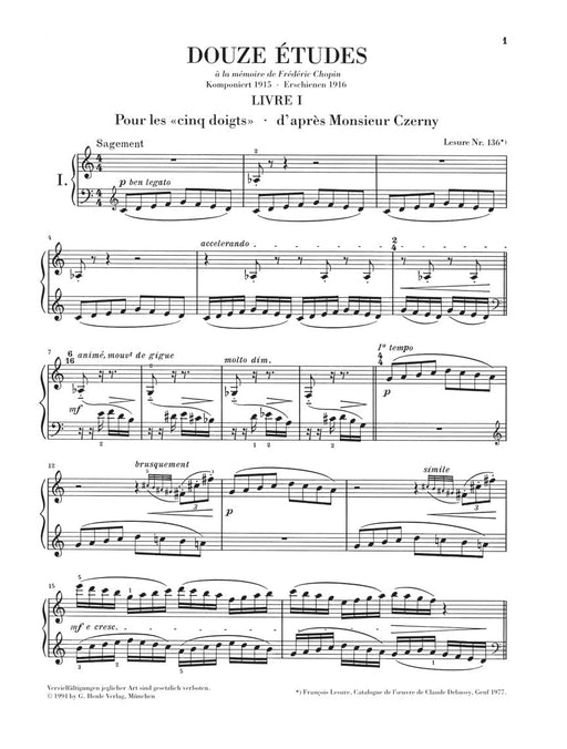 12 Études Piano Solo 德布西 鋼琴 亨乐版 | 小雅音樂 Hsiaoya Music