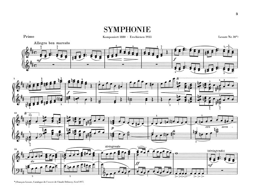 Symphony in B Minor 1 Piano, 4 Hands 德布西 交響曲 鋼琴 4手聯彈(含以上) 亨乐版 | 小雅音樂 Hsiaoya Music