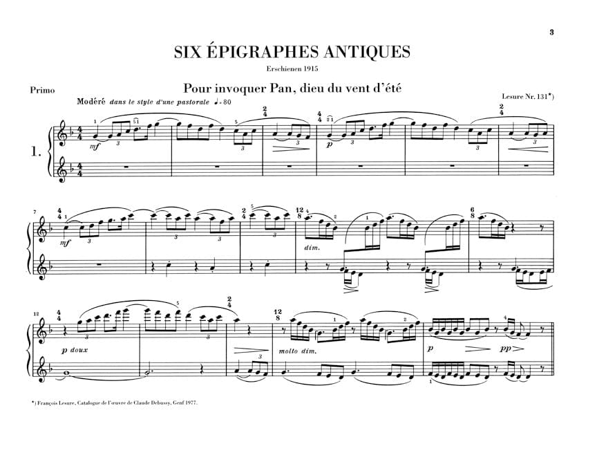 6 Epigraphes Antiques 德布西 4手聯彈(含以上) 亨乐版 | 小雅音樂 Hsiaoya Music