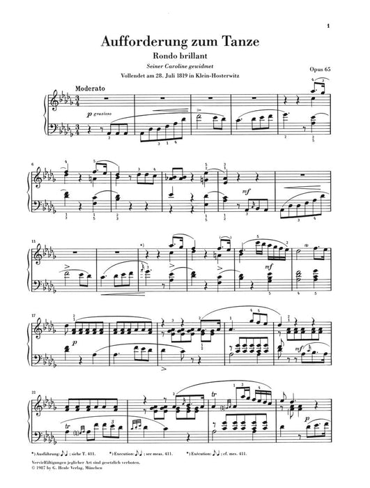 Invitation to the Dance D Flat Major Op. 65 Piano Solo 韋伯卡爾 舞曲 鋼琴 亨乐版 | 小雅音樂 Hsiaoya Music