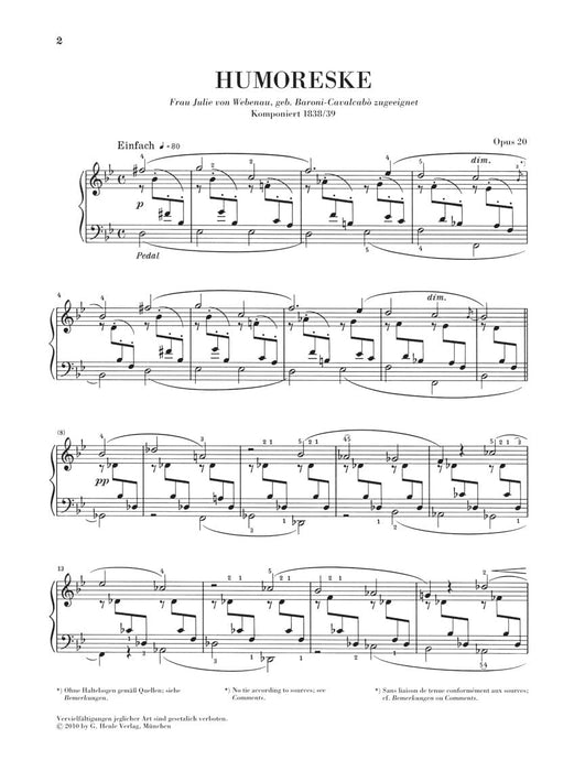 Humoresque in B-flat Major, Op. 20 Revised Edition 舒曼‧羅伯特 幽默曲 鋼琴 亨乐版 | 小雅音樂 Hsiaoya Music