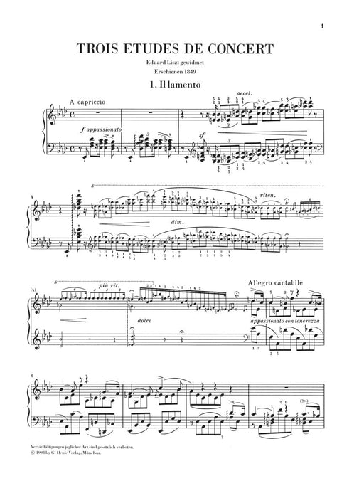 3 Études de Concert Piano Solo 李斯特 音樂會 鋼琴 亨乐版 | 小雅音樂 Hsiaoya Music