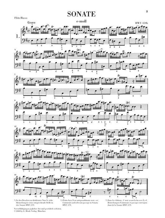 Flute Sonatas - Volume 1 for Flute & Basso Continuo 韓德爾 長笛奏鳴曲 長笛(含鋼琴伴奏) 亨乐版 | 小雅音樂 Hsiaoya Music
