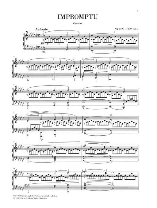 Impromptu G Flat Major Op. 90 D 899 Piano Solo 舒伯特 鋼琴 即興曲 亨乐版 | 小雅音樂 Hsiaoya Music
