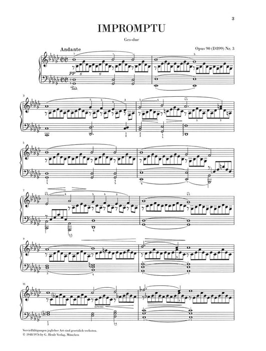 Impromptu G Flat Major Op. 90 D 899 Piano Solo 舒伯特 鋼琴 即興曲 亨乐版 | 小雅音樂 Hsiaoya Music