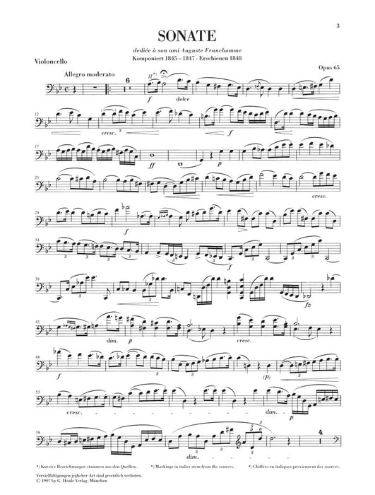 Sonata for Violoncello and Piano G minor Op. 65 蕭邦 奏鳴曲 大提琴(含鋼琴伴奏) 亨乐版 | 小雅音樂 Hsiaoya Music