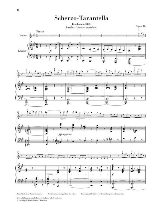 Scherzo-Tarantella in G minor, Op. 16 Violin and Piano 維尼奧夫斯基亨利克 小提琴(含鋼琴伴奏) 亨乐版 | 小雅音樂 Hsiaoya Music