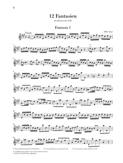 12 Fantasias for Flute Solo TWV 40:2-13 泰勒曼 長笛 幻想曲 亨乐版 | 小雅音樂 Hsiaoya Music