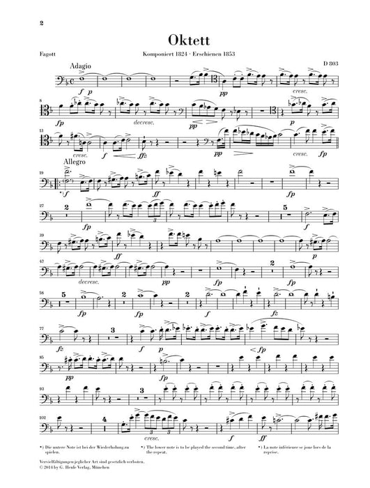 Octet in F Major D 803 舒伯特 八重奏 亨乐版 | 小雅音樂 Hsiaoya Music