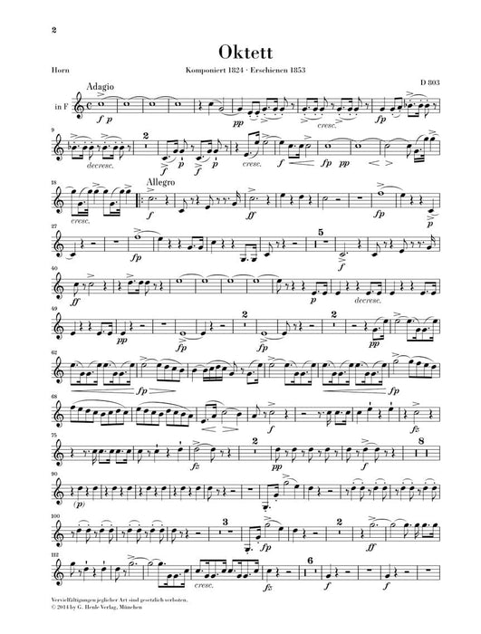 Octet in F Major D 803 舒伯特 八重奏 亨乐版 | 小雅音樂 Hsiaoya Music