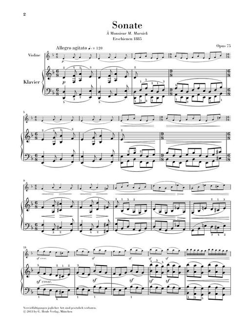 Sonata No. 1 in D minor, Op. 75 Violin and Piano 聖桑斯 奏鳴曲 小提琴 鋼琴 小提琴(含鋼琴伴奏) 亨乐版 | 小雅音樂 Hsiaoya Music