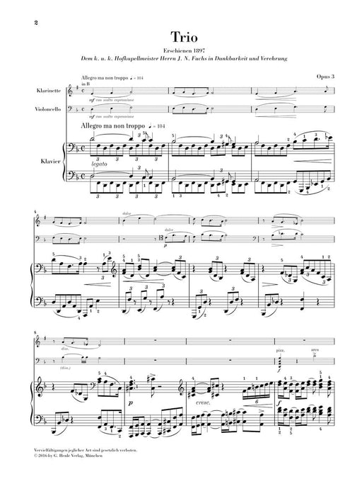 Trio for Piano, Clarinet (Violin) and Violoncello in D-minor Op. 3 三重奏鋼琴小提琴 大提琴 混和室內樂 亨乐版 | 小雅音樂 Hsiaoya Music