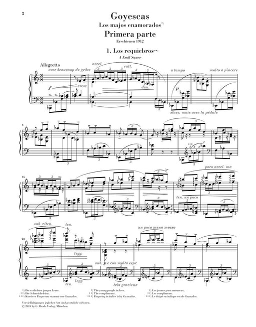 Goyescas - Los Majos Enamorados Piano Solo 葛拉納多斯 哥雅畫集 鋼琴 亨乐版 | 小雅音樂 Hsiaoya Music