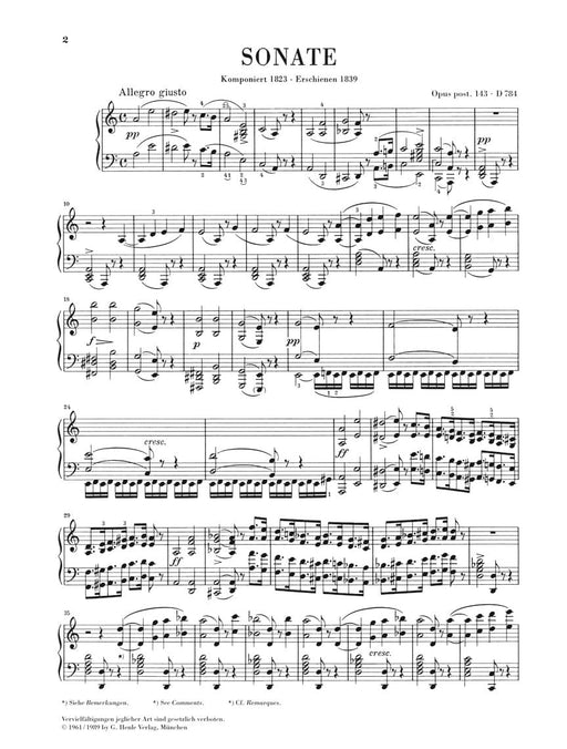 Piano Sonata A minor Op. Posth. 143 D 784 Piano Solo 舒伯特 奏鳴曲 鋼琴 亨乐版 | 小雅音樂 Hsiaoya Music