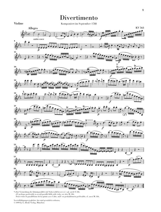 String Trio E Flat Major K.563 莫札特 弦樂三重奏 亨乐版 | 小雅音樂 Hsiaoya Music
