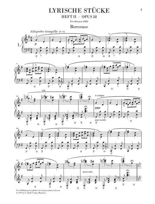 Lyric Pieces, Volume II Op. 38 Piano Solo 葛利格 抒情鋼琴小品(二) 亨乐版 | 小雅音樂 Hsiaoya Music