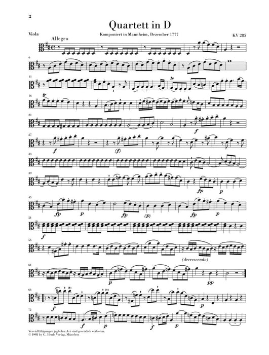 Quartets for Flute, Violin, Viola, and Violoncello 莫札特 小提琴 大提琴 四重奏 亨乐版 | 小雅音樂 Hsiaoya Music